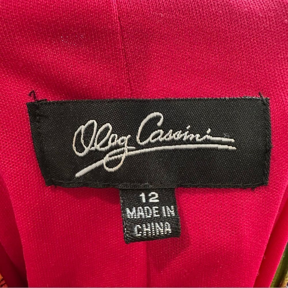 Oleg Cassini Multi‑Colored Tropical Pleated Dress • Size 12 • Vibrant Resort Vib - Picture 12 of 12